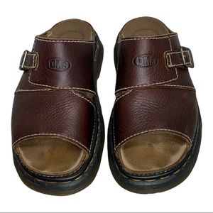 Dr. Martins Leather Bark grizzly Strap Mule Sandals